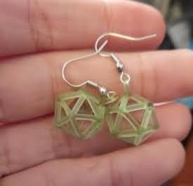 icosahedron earring regular polygon low poly jewelry 3d print model - Mito3D