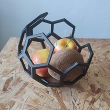 icosahedron meyve sepet çanak Basketbol dekorasyon dekor mutfak 3d print model - Mito3D