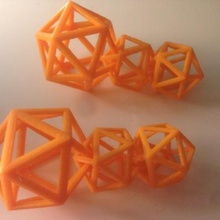 icosahedron geometric earrings jewelry 3d print model - Mito3D