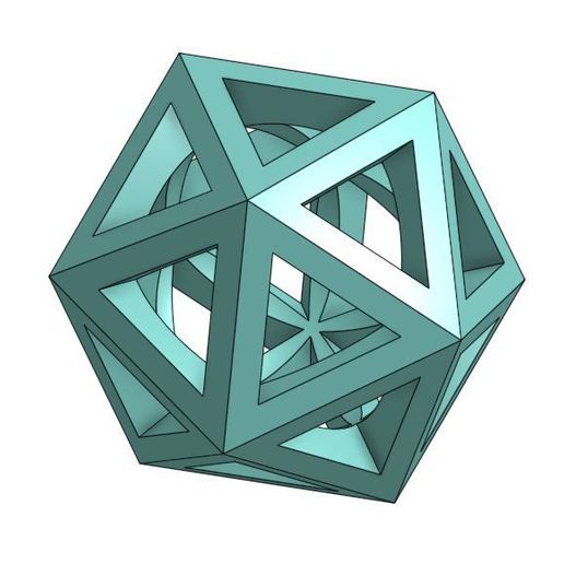 Ikosaeder kugelförmig Center platonisch solide heilig Geometrie 3D print model - Mito3D