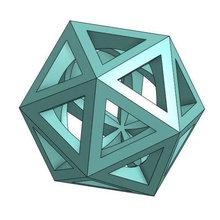 icosahedron küresel merkez platonik katı kutsal geometri 3d print model - Mito3D