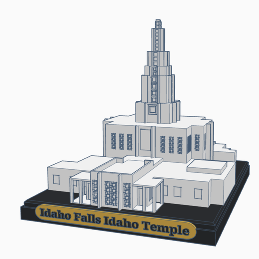 idaho falls temple architecture church buildings structures 3D print model - Mito3D