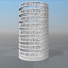 ideokub le mans-1 kişiselleştirilebilen kalem sanat kule mektuplar pi keçeleri ofis pot 3d print model - Mito3D