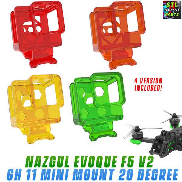 iflight Nazgul evoque f5 v2 hd gopro herói mini 11 20 grau monte 3D print model - Mito3D