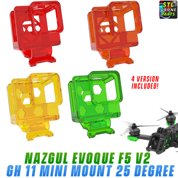 iflight Nazgul évoque f5 v2 hd Go Pro héros mini 11 25 degré monter 3D print model - Mito3D