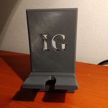 ig initials holder tool phone stand 3d printing 3d print model - Mito3D