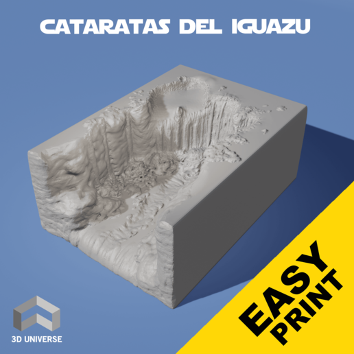 iguazu falls art tourism brazil argentina waterfalls 3D print model - Mito3D