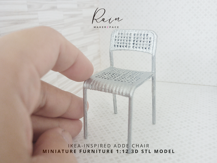 ikea inspired adde sandalye minyatür mobilya modern stil mini Ikea oyuncak bebek evi sıra 3d print model - Mito3D