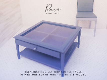 ikea-inspired liatorp coffee table miniature side ikea furniture stl dollhouse 1 12 modern mini 3d print model - Mito3D