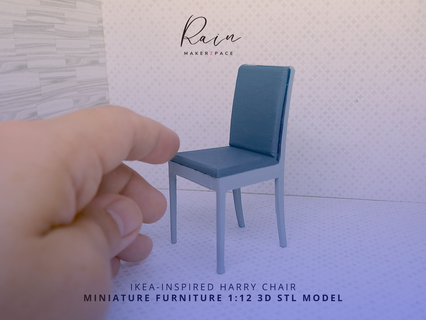 ikea-inspired miniature harry chair furniture dollhouse desk ikea mini miniaturas modern 3d print model - Mito3D