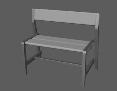 ikea childrens bench toy low poly art 3d print model - Mito3D