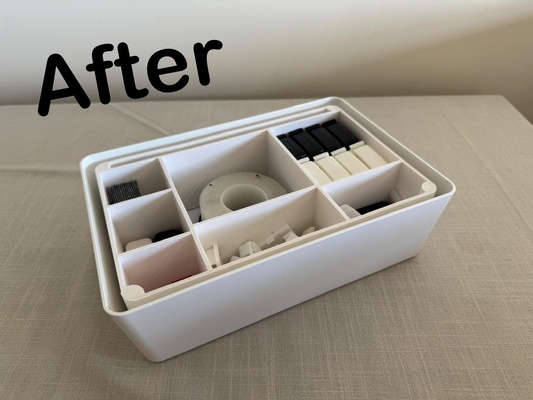 ikea kuggis divisor almacenamiento organizador caja hogar casa organización compartimiento cajón ordenado accesorios minimalista solución espacio clutter free 3d print model - Mito3D