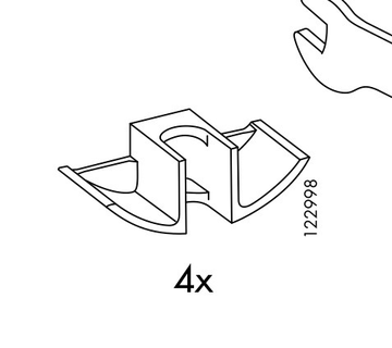 Ikea malm lit boulon espaceur 122998 remplacement pièces rechange partie réparation DIY 3d print model - Mito3D