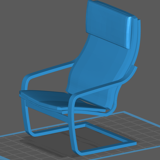 ikea poang armchair 1 6 16 87 ho scale architecture chair 3D print model - Mito3D