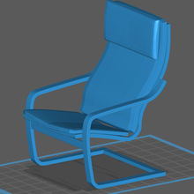 ikea poang armchair 1 6 16 87 ho scale architecture chair 3d print model - Mito3D