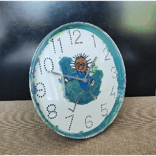 ikea watch stand kit + coloured background decoration personalization child diy drawing education wall hour 3d print model - Mito3D