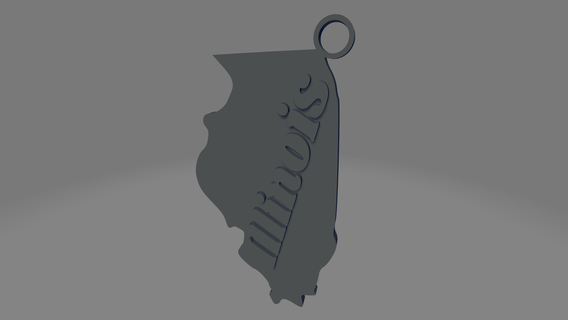illinois keychain keys usa america united states state souvenir american chicago aurora rockford 3d print model - Mito3D