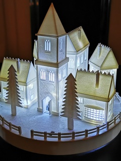 beleuchtet Weihnachten Dorf Modell Tabelle Kommode 3d print model - Mito3D