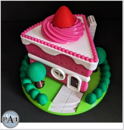 illuminato fata case torta fetta madre giorno vacanza regalo casa giardino decorazione 3d print model - Mito3D