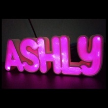 illuminated sign - ashly poster luminous light led word lighting 3d print model - Mito3D