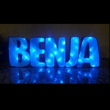illuminated sign - benja poster luminous light led word lighting 3d print model - Mito3D
