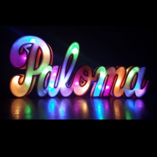 illuminé signe Colombe affiche lumineux lumière LED éclairage 3D print model - Mito3D