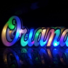 aydınlatılmış işaret Oriana afiş ışıltılı isim harfler kelime 3d print model - Mito3D