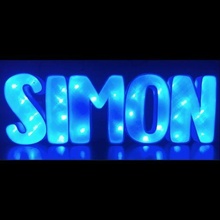 illuminated sign - simon poster luminous light led word lighting 3d print model - Mito3D