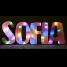 beleuchtet Zeichen Sofia Poster leuchtend Licht LED Wort Beleuchtung 3d print model - Mito3D