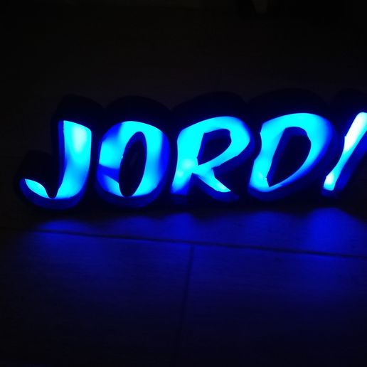 illuminé signe Jordi art leds RVB 3D print model - Mito3D