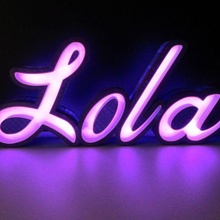 beleuchtet Zeichen Lola Kunst Lampe LED Dekoration Briefe Priorität Nummer 3d print model - Mito3D