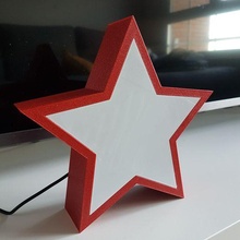 illuminated star christmas led 3d print model - Mito3D