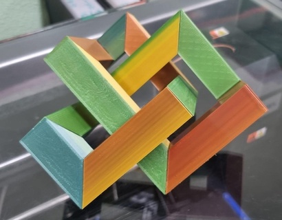 illusion cube art sculptures bustes 3d print model - Mito3D
