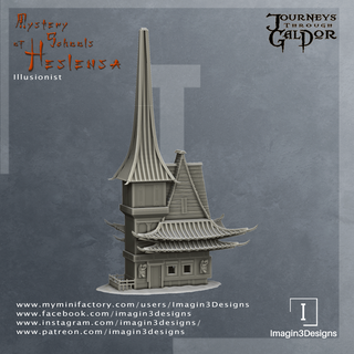 illusionist architecture building city fantasy magician d&d asian playable school adventure dnd structure terrain 5e tabletop mordheim 28mm detailed realistic gaming 3d print model - Mito3D