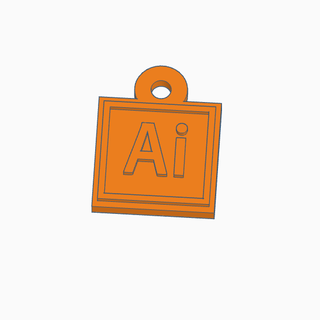 illustrator keychain keyring design graphic 3d print model - Mito3D