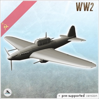 ilyushin il-2 shturmovik soviet ground-attack plane 12 - army ww2 second world east front ostfront scenery vehicle miniatures fighter terrain aircraft wargame air equipment flight urss action red flames eastern stalingrad bolt war 3d print model - Mito3D