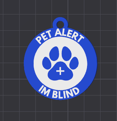 blind hund etikett 3d print model - Mito3D