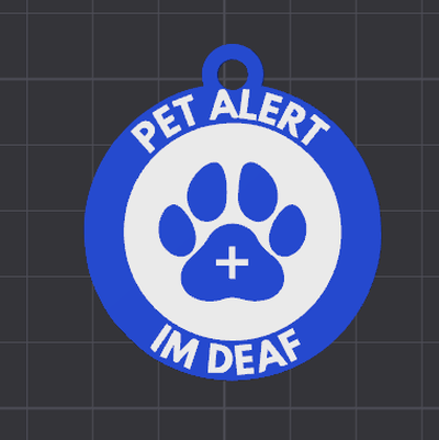 im deaf dog tag 3d print model - Mito3D