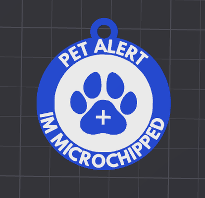 im microchipped dog tag 3d print model - Mito3D