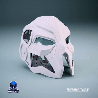 imask apple sci-fi cyberpunk cosplay mask designed ai helmet face 3d print model - Mito3D