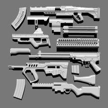 ımm gunpack çeşitli birim parçalar zbrush model 3d bash kit kitbash 3d print model - Mito3D