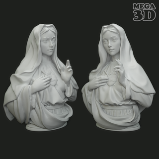 immaculate heart mary 3d model catholic gift religious collectible devotion faith statue art mother god sacred christian holy figurine marian home decor conception 3d print model - Mito3D