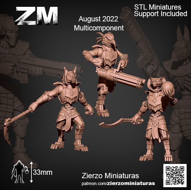 immortal gods lost warriors imhotep egypt soldier wargame necro nes laser squad desert robot 42k warh ammer multicomponent zierzo necrom 3D print model - Mito3D