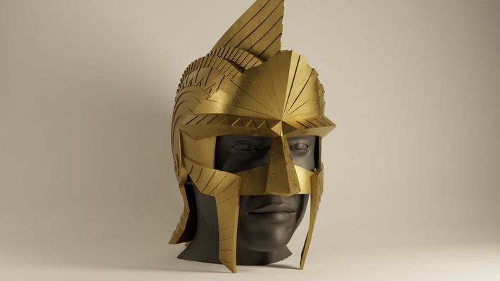 immortali casco gladiatore spartano greco armatura guerriero combattente 3d print model - Mito3D