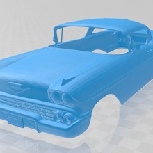 impala 1958 imprimable corps de la voiture jeu l'impala chevrolet fente le système scalextric sport tamiya rc radio surveillance shell hobby 1-10 1-14 1-16 1-18 1-24 1-32 3d print model - Mito3D