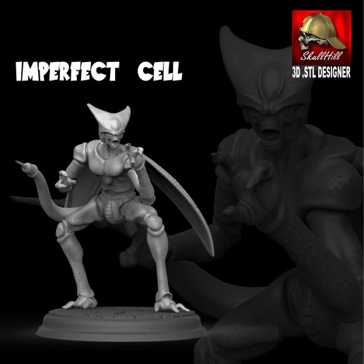 imperfect cell art dragon ball imperfection figure toy diorama bust 3D print model - Mito3D