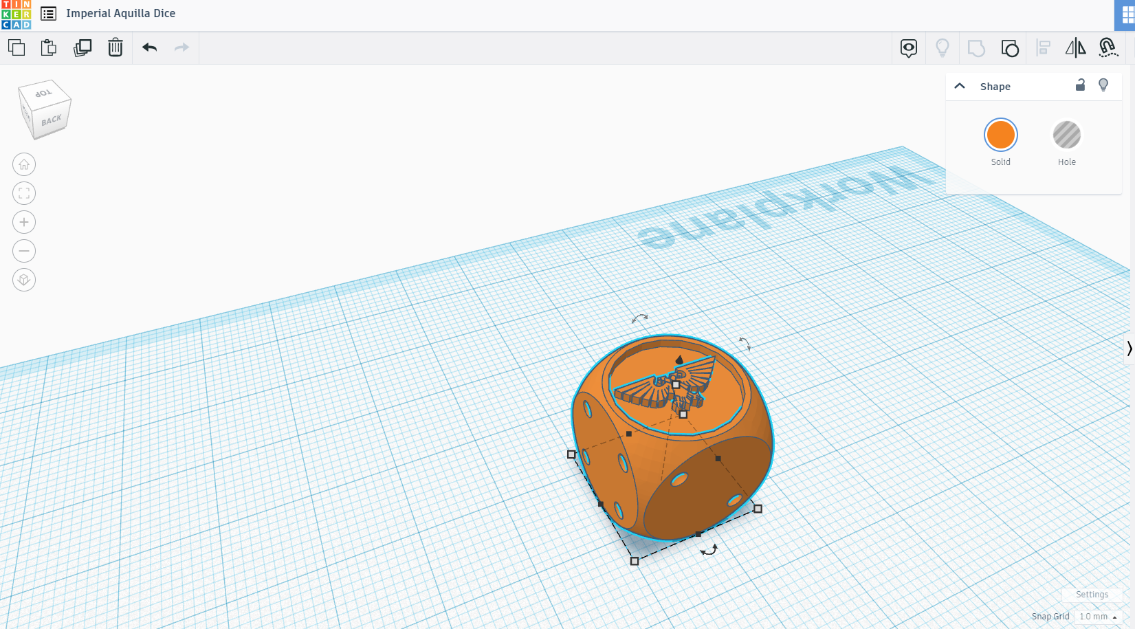 impérial aquilla dé d6 wargaming marteau guerre warhammer40k 3D print model - Mito3D