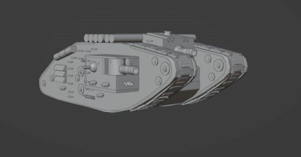 imperial bunkerbuster armour tank heavy infantry support astramilitarum imperialguard adeptus astartes main battle tank ww1  3d print model - Mito3D