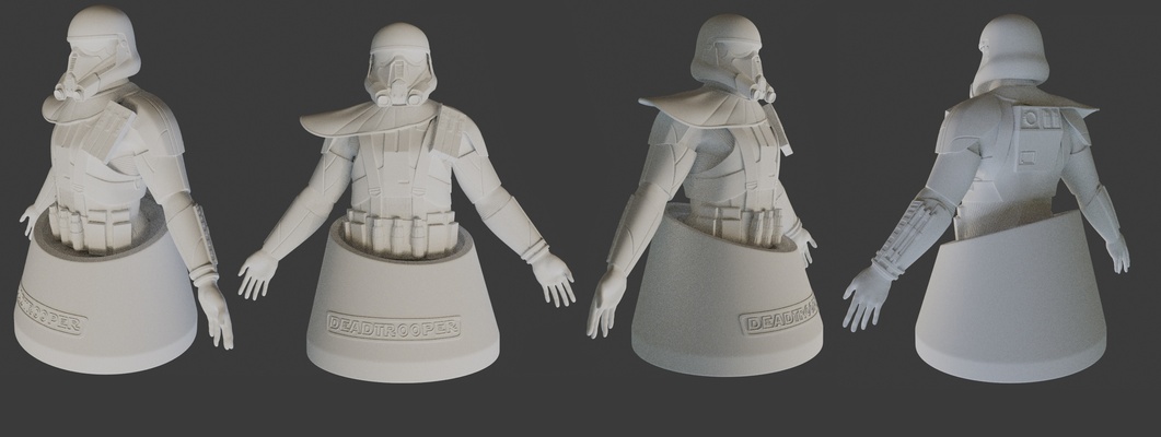 imperial morte soldado vampiro 1 estrela guerras escultura soldado figura stormtrooper mandaloriano 3d print model - Mito3D