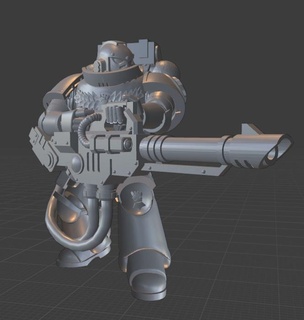 imperial fists laser cannon warhammer 40000 spacedmarine space troopers primaris 3d print model - Mito3D